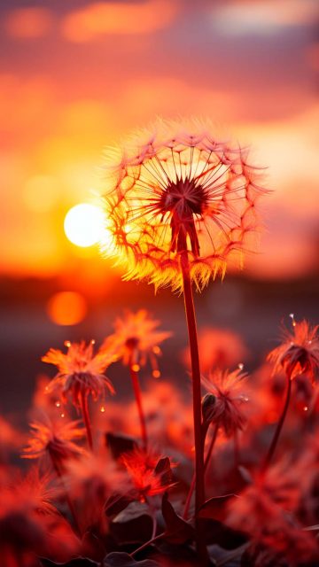 Dandelions Sunlight iPhone Wallpaper 4K