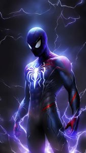 Electrifying Spidey iPhone Wallpaper 4K