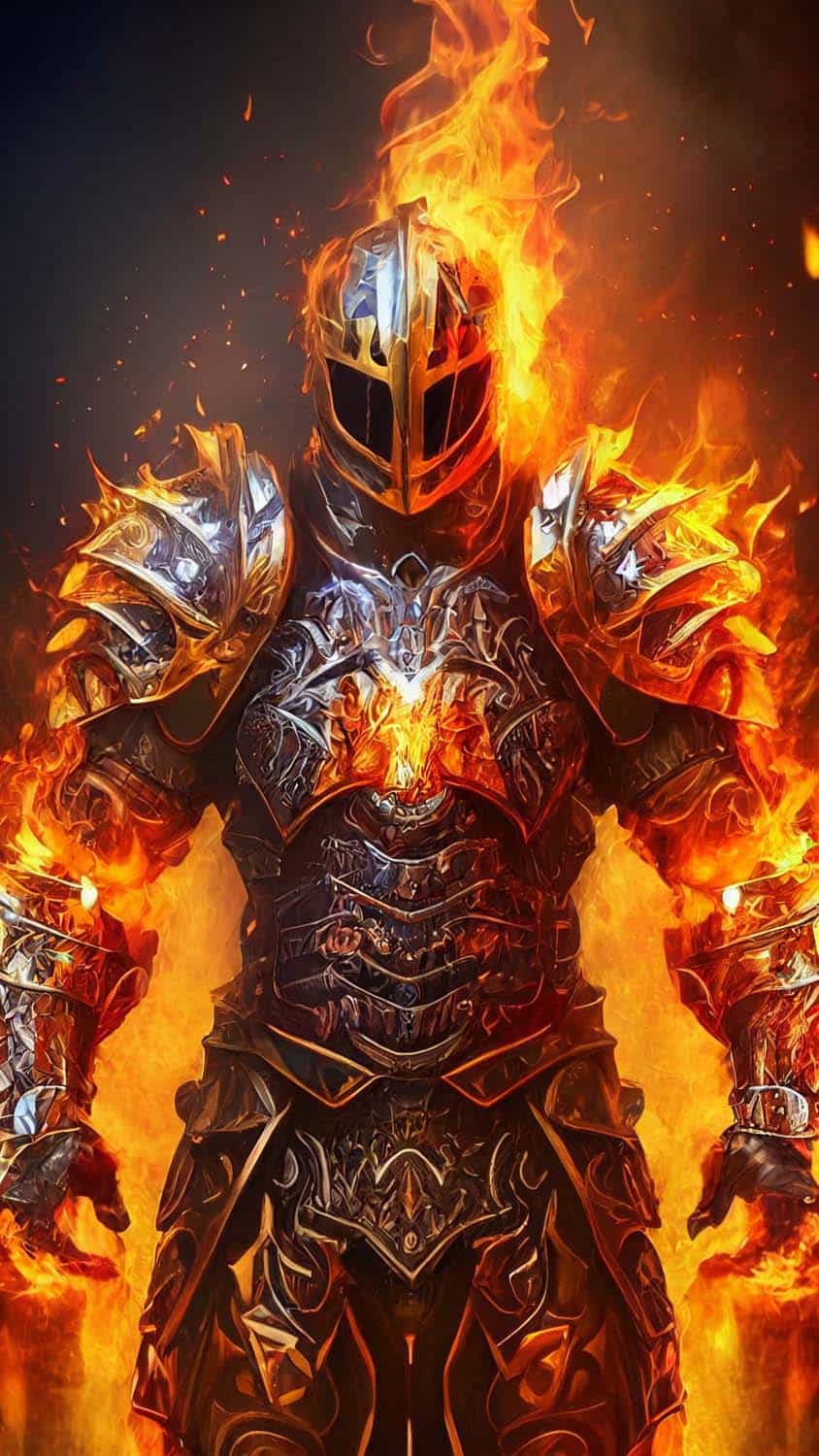 Fire Warrior iPhone Wallpaper 4K