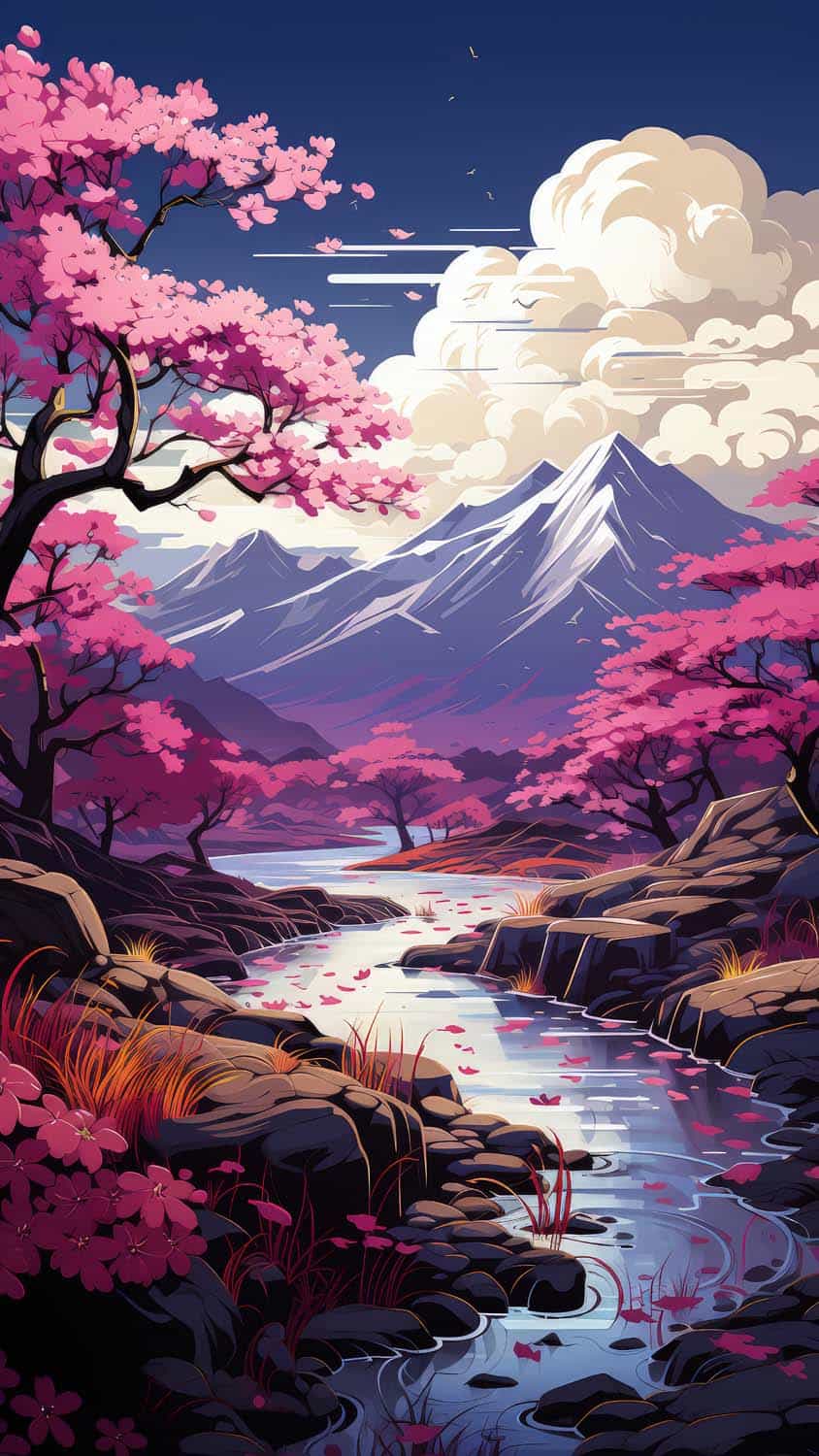 Fuji River iPhone Wallpaper 4K