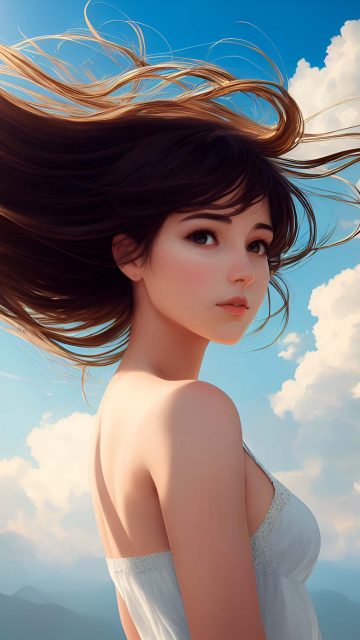 Girl Fluffy Hairs iPhone Wallpaper 4K