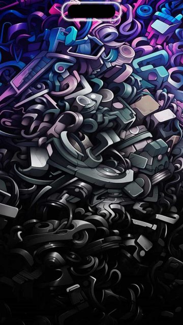 Graffiti Dynamic Island iPhone Wallpaper 4K