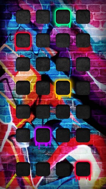 Graffiti Wall iOS App Dock iPhone Wallpaper 4K