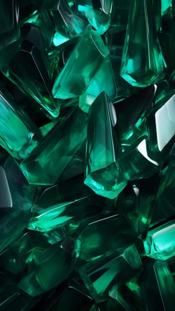 Green Crystals iPhone Wallpaper 4K