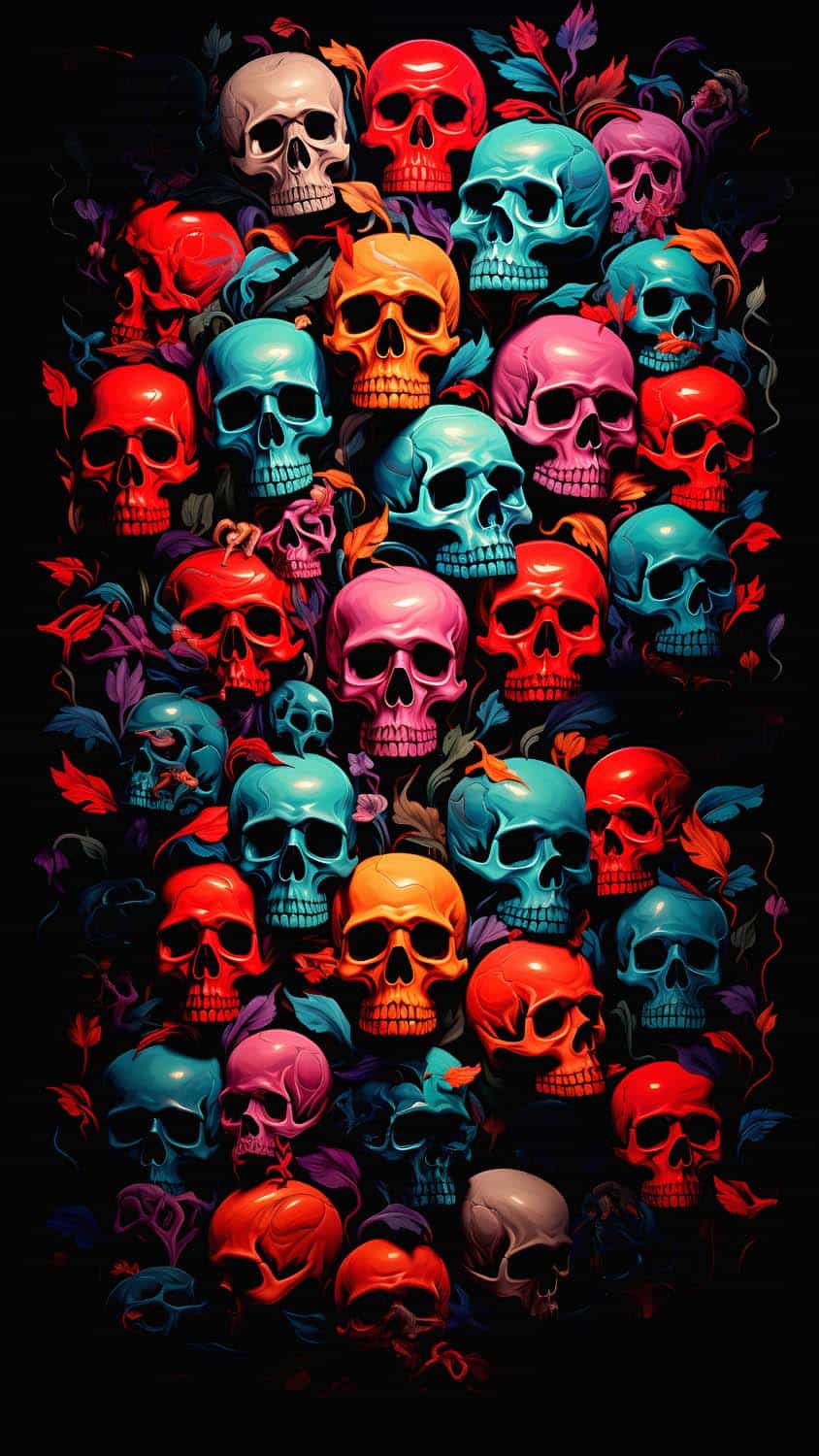 Halloween Skulls iPhone Wallpaper 4K