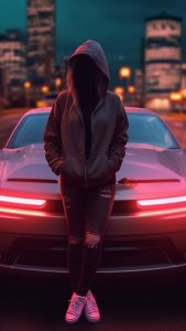 Hoodie Girl iPhone Wallpaper 4K