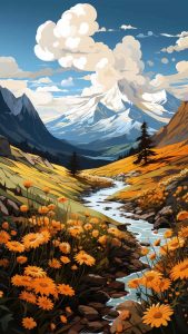 Landscape River Mountains iPhone Wallpaper 4K