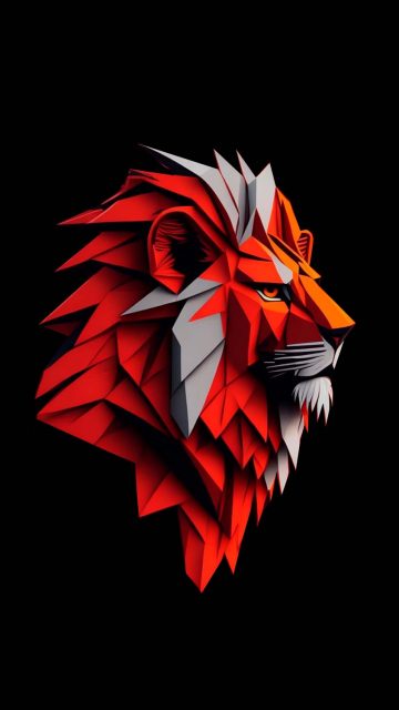 Lion Polygon iPhone Wallpaper 4K