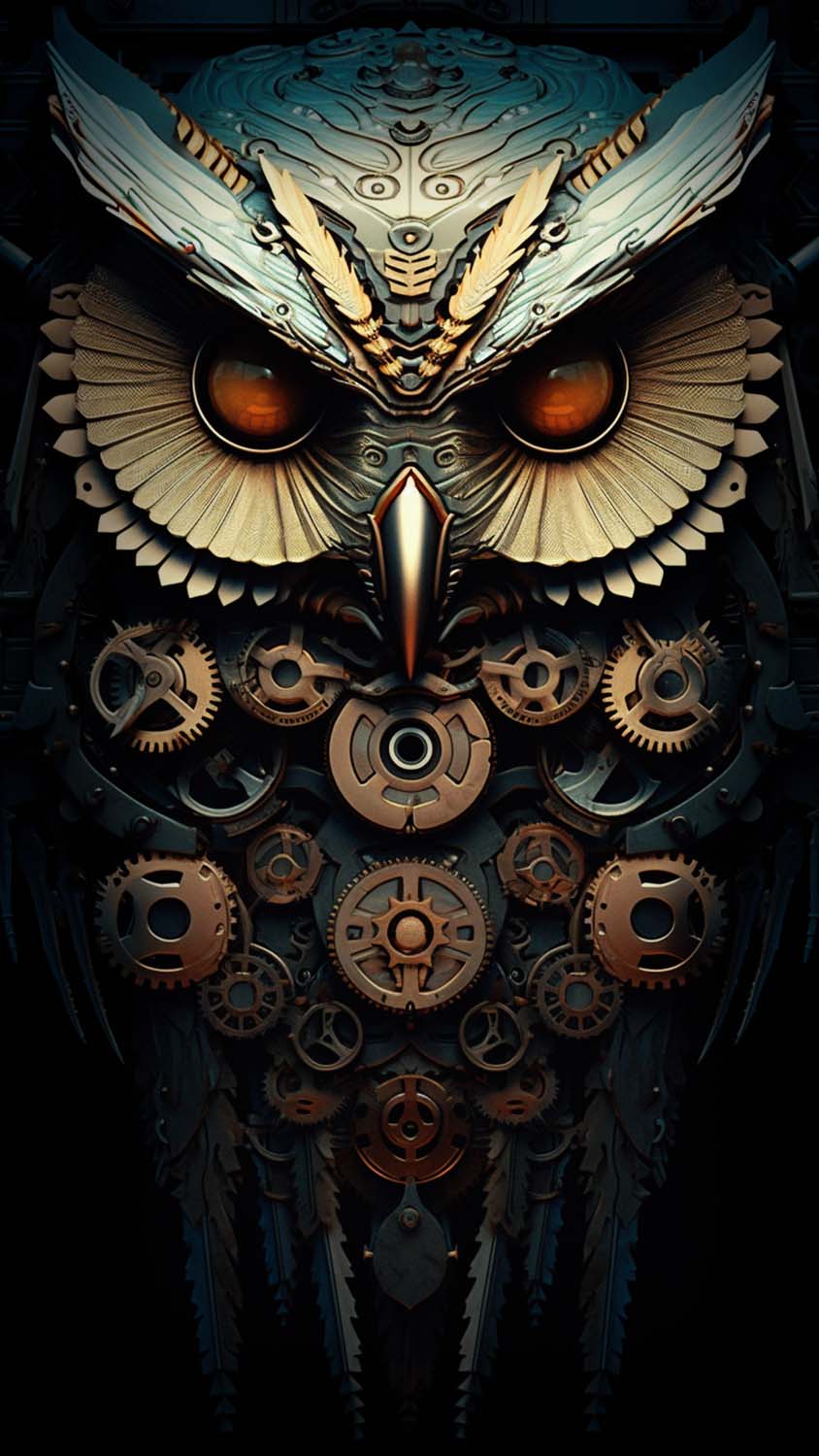 Machine Owl iPhone Wallpaper 4K