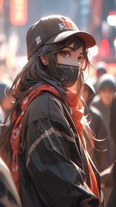Masked Girl Anime iPhone Wallpaper 4K Masked Girl Anime iPhone Wallpaper 4K