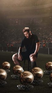 Messi Golden Football iPhone Wallpaper 4K