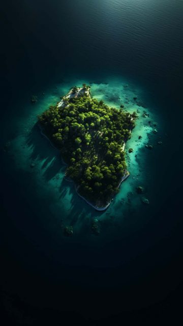 Mini Island iPhone Wallpaper 4K