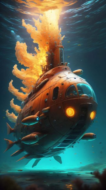 Mini Submarine iPhone Wallpaper 4K