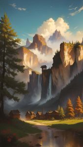 Mountain Landscape Village iPhone Wallpaper 4K