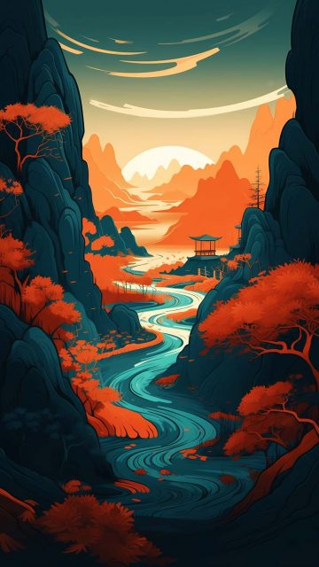 Mountain River iPhone Wallpaper 4K