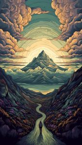 Mountain Road Art iPhone Wallpaper 4K