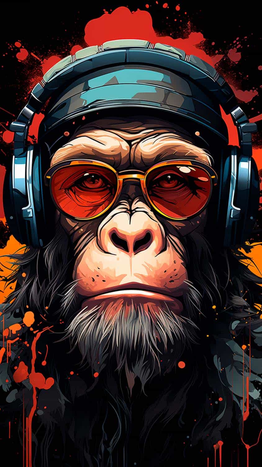 Music Monkey iPhone Wallpaper 4K
