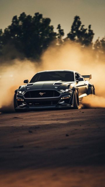 Mustang Drifting iPhone Wallpaper 4K