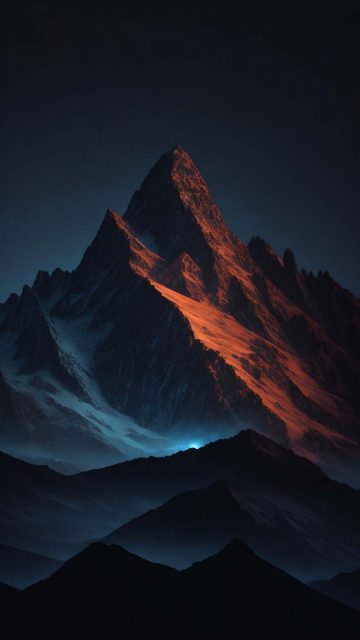 Night Mountains iPhone Wallpaper 4K