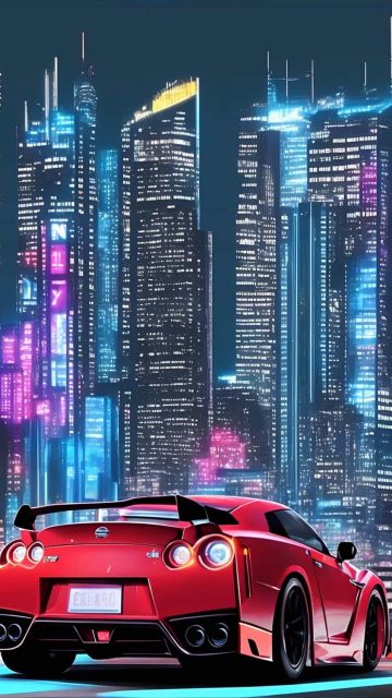 Nissan GTR City Ai iPhone Wallpaper 4K