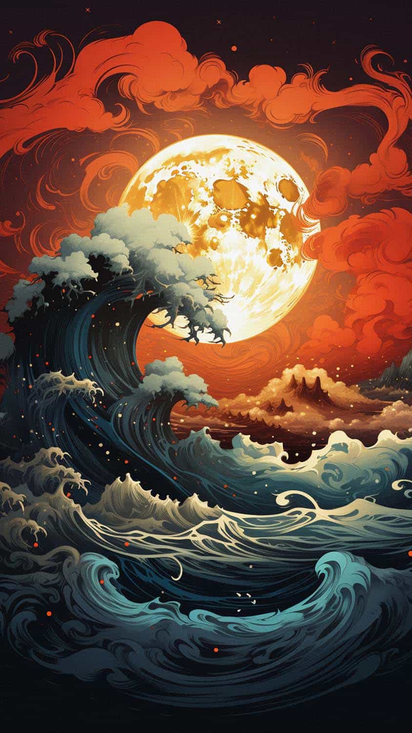 Ocean Moon iPhone Wallpaper 4K