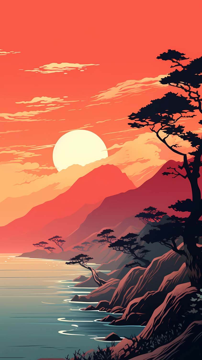 Ocean Shore Sunrise iPhone Wallpaper 4K