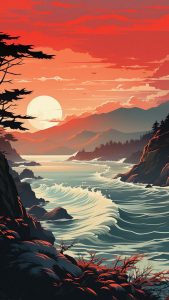 Ocean Shore iPhone Wallpaper 4K