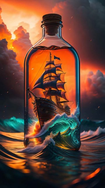 Ocean in Jar iPhone Wallpaper 4K