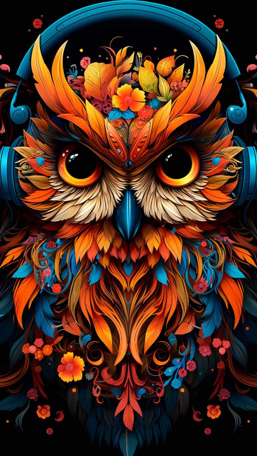 Owl Digital Art iPhone Wallpaper 4K