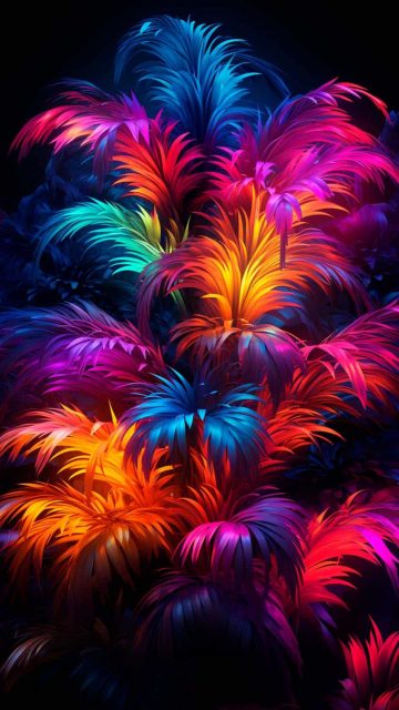 Rainbow Colours Plant iPhone Wallpaper 4K