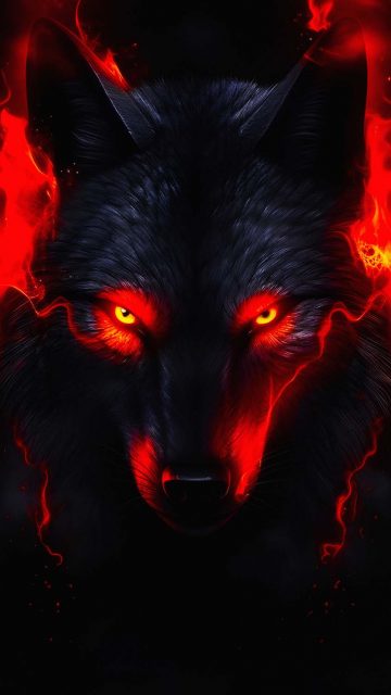 Red Blood Wolf iPhone Wallpaper 4K