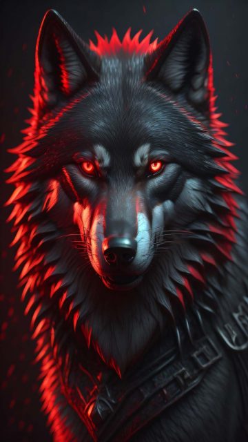 Red Wolf iPhone Wallpaper 4K