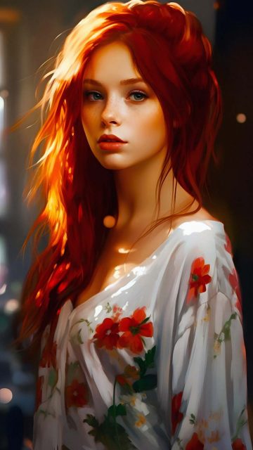Redhead Girl iPhone Wallpaper 4K