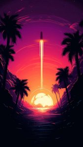 Rocket Ship Launch iPhone Wallpaper 4K