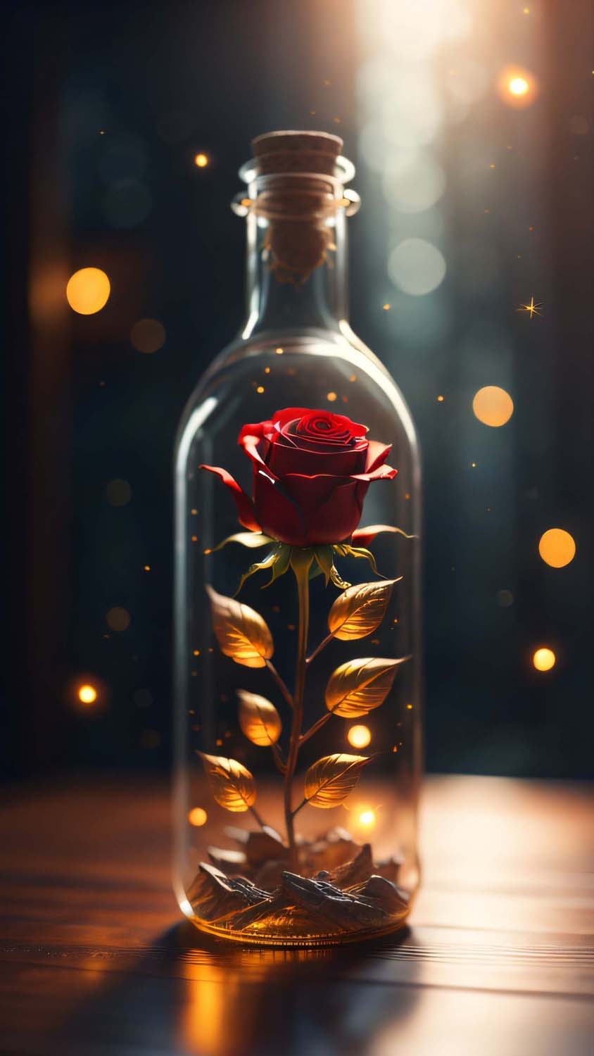 Rose in Jar iPhone Wallpaper 4K