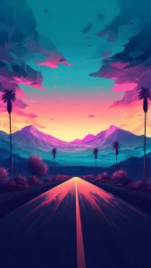 Scenery Road iPhone Wallpaper 4K
