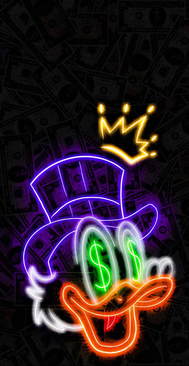 Scrooge McDuck Money iPhone Wallpaper 4K