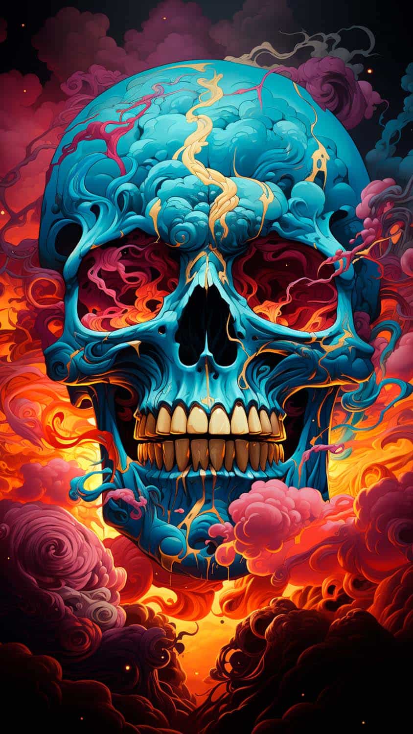 Skull Art Halloween iPhone Wallpaper 4K