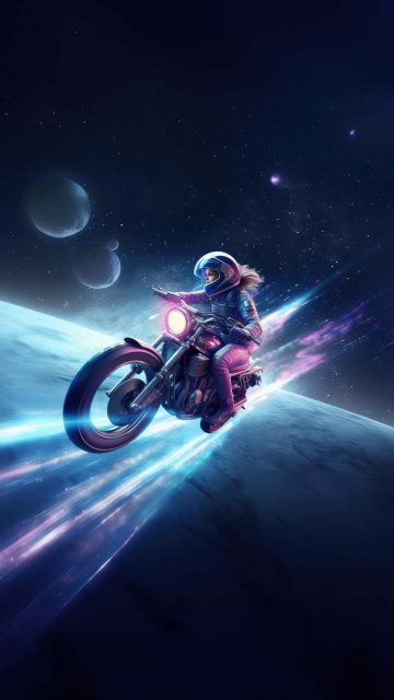 Space Rider iPhone Wallpaper 4K