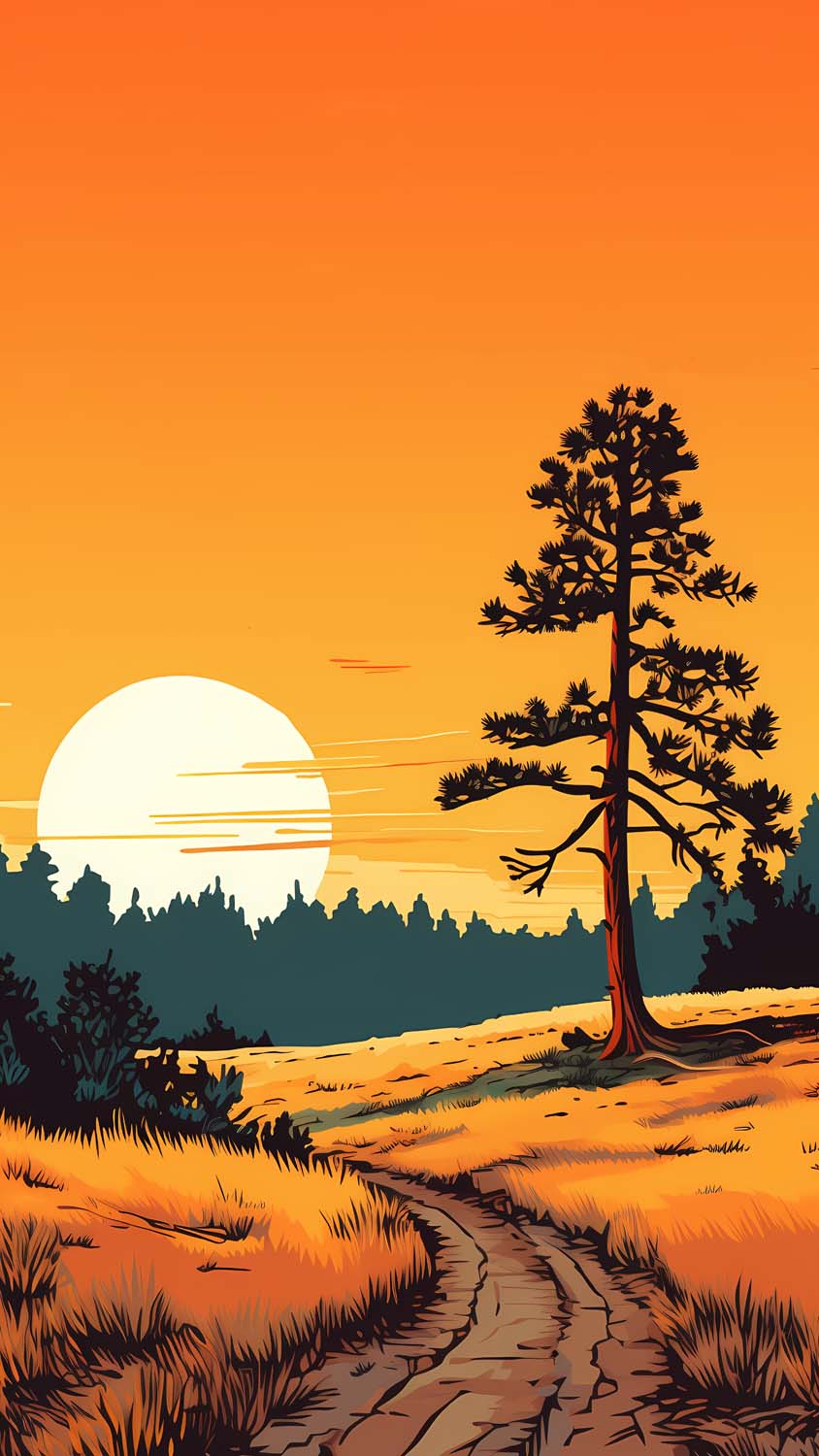 Sunrise Tree iPhone Wallpaper 4K