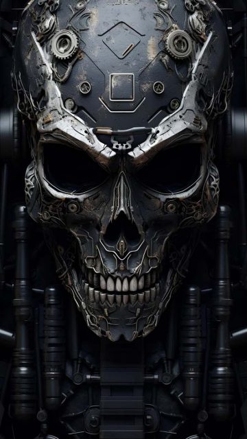 Terminator Skull iPhone Wallpaper 4K