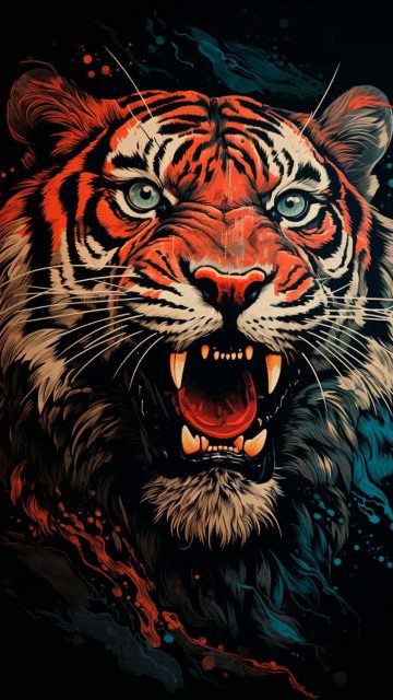 Tiger Roar iPhone Wallpaper 4K