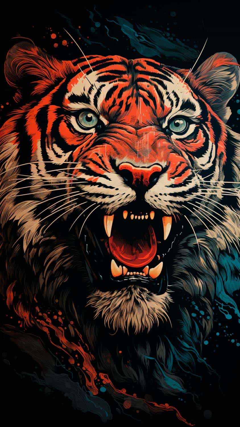 Tiger Roar iPhone Wallpaper 4K