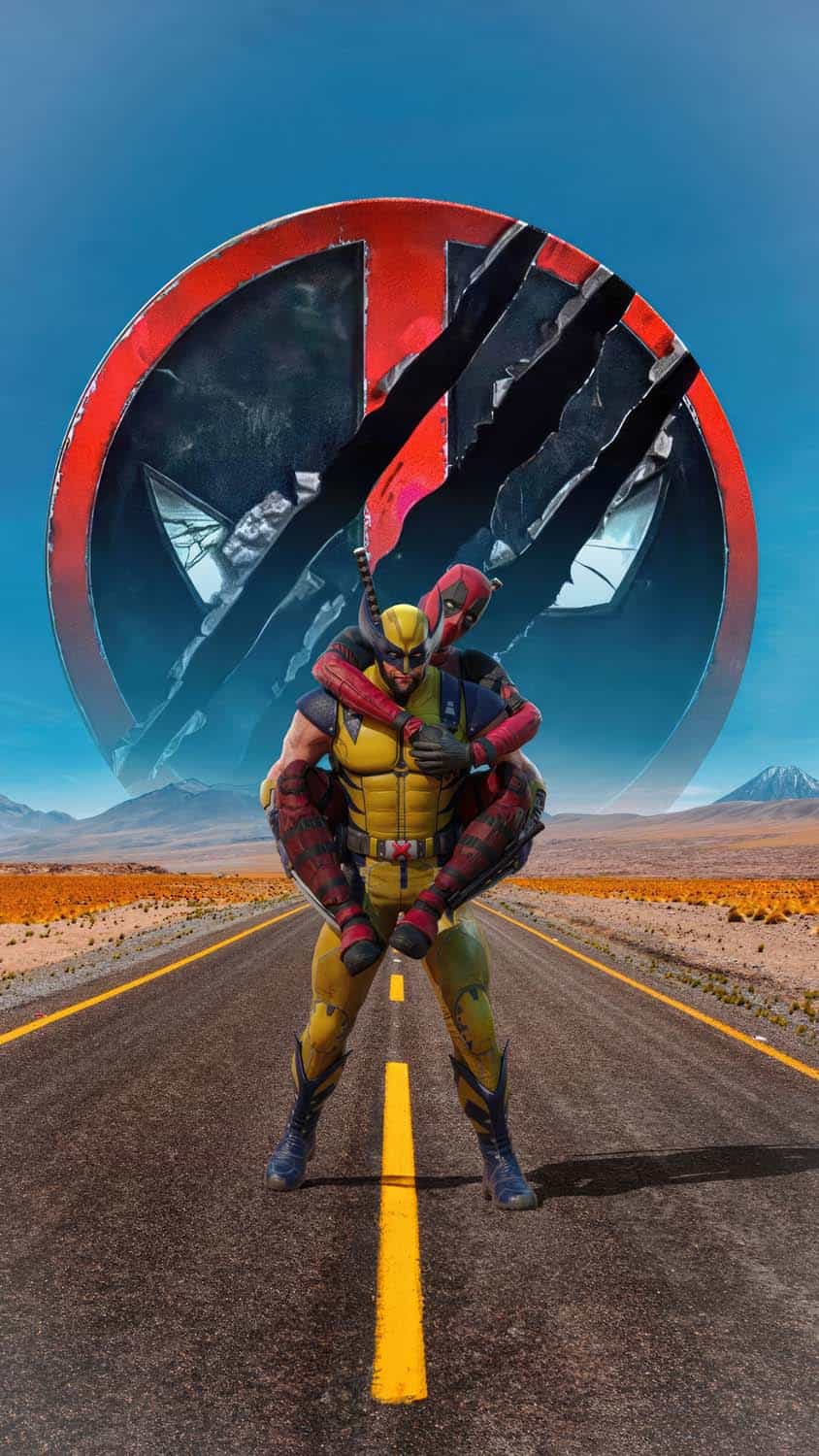 Wolverine and Deadpool duo iPhone Wallpaper 4K