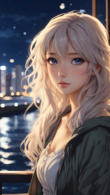 Anime Girl Blonde Hairs iPhone Wallpaper 4K
