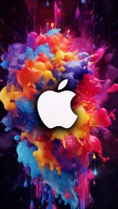 Apple Colour Splash Abstract iPhone Wallpaper 4K