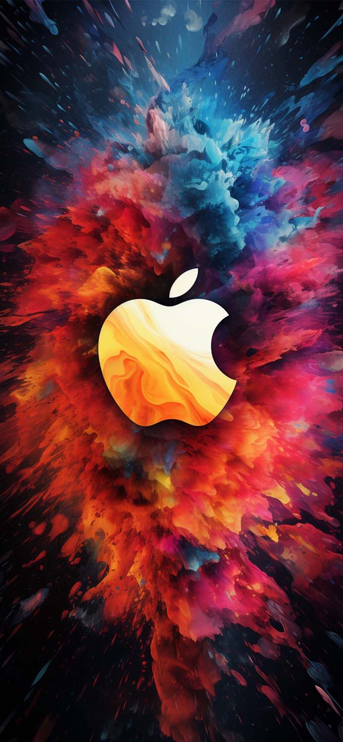 Apple Colour Splash iPhone Wallpaper 4K