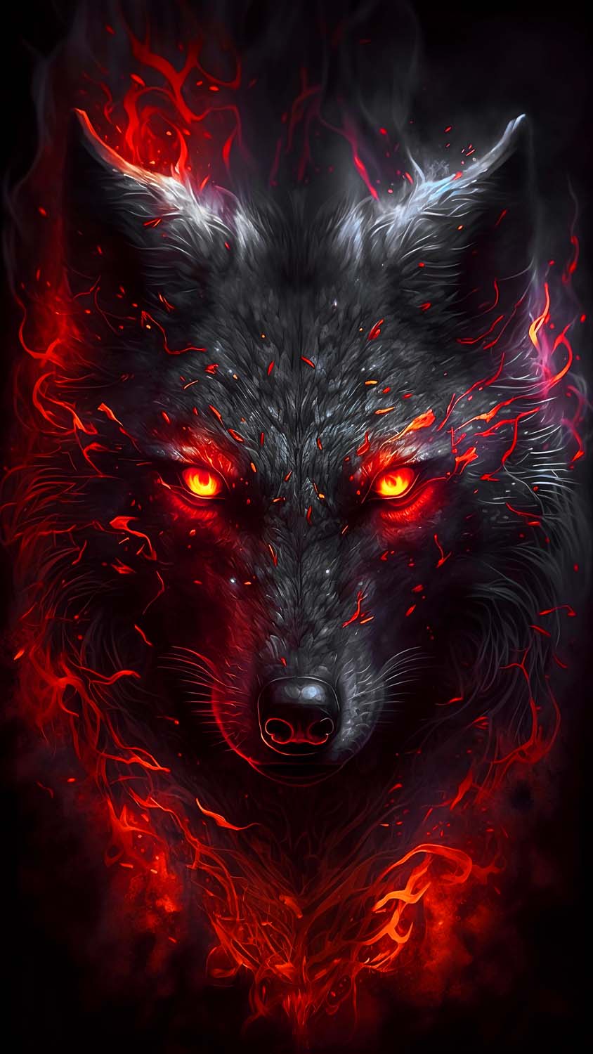 Black Wolf iPhone Wallpaper 4K