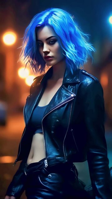 Blue Hair Girl iPhone Wallpaper 4K