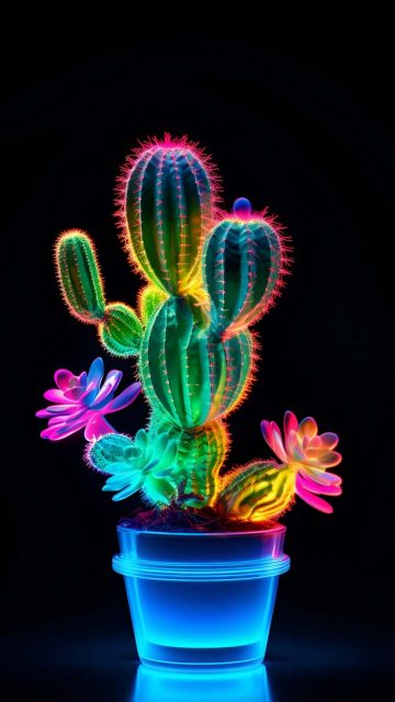 Cactus Plant Amoled iPhone Wallpaper 4K